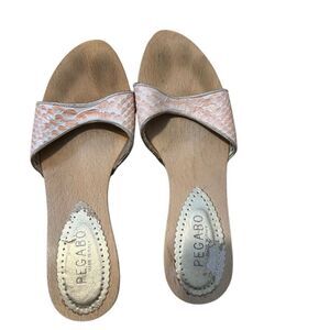 Pink and Tan Quilted Mules with Cushioned Footbed